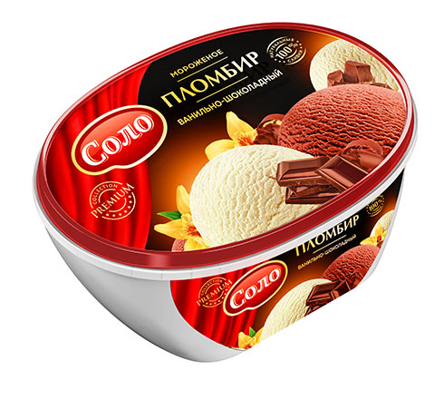 Мороженое "Соло" Пломбир ванильно-шоколадный