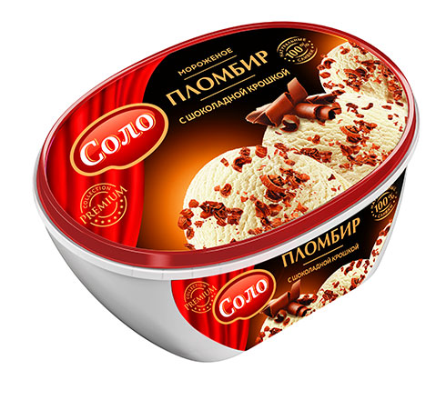 Мороженое "Соло" Пломбир с шоколадной крошкой